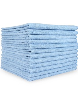 Janitorial Supplies Rags Microfiber - Towels Microfiber 16 x 16 Economy Blue 12 pk